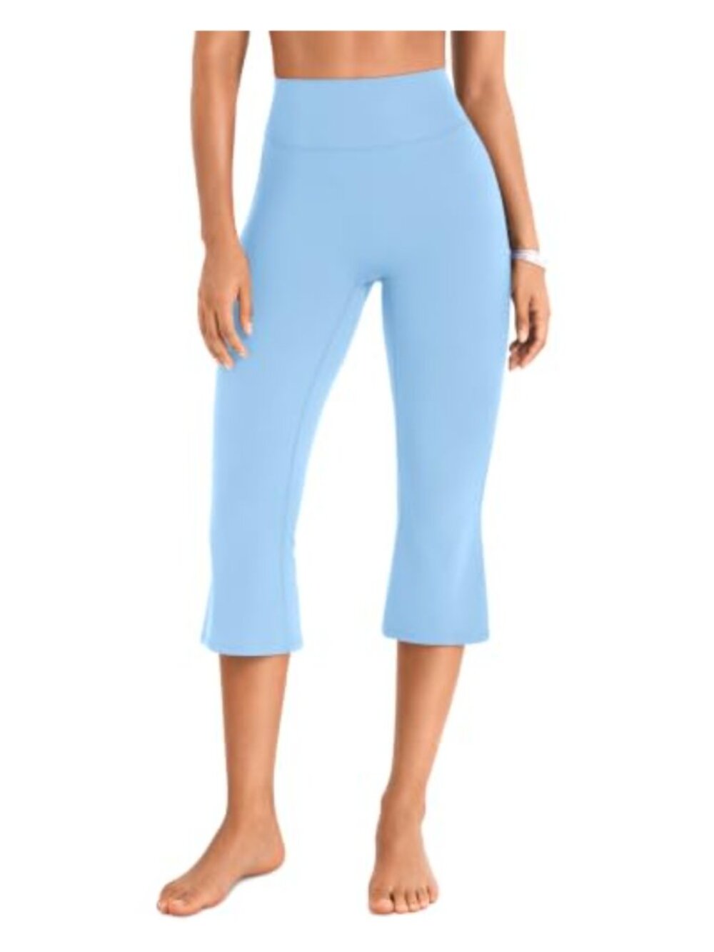 High Waist Capri Flare Leg Yoga Pants Ruched Booty Seamless Activewear